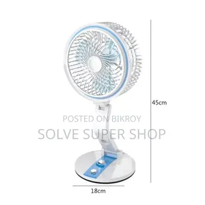 Rechargeable Folding Table Fan & LED Light