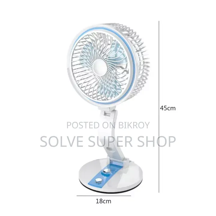 Rechargeable Folding Table Fan & LED Light
