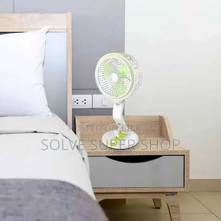 Rechargeable Folding Table Fan & LED Light
