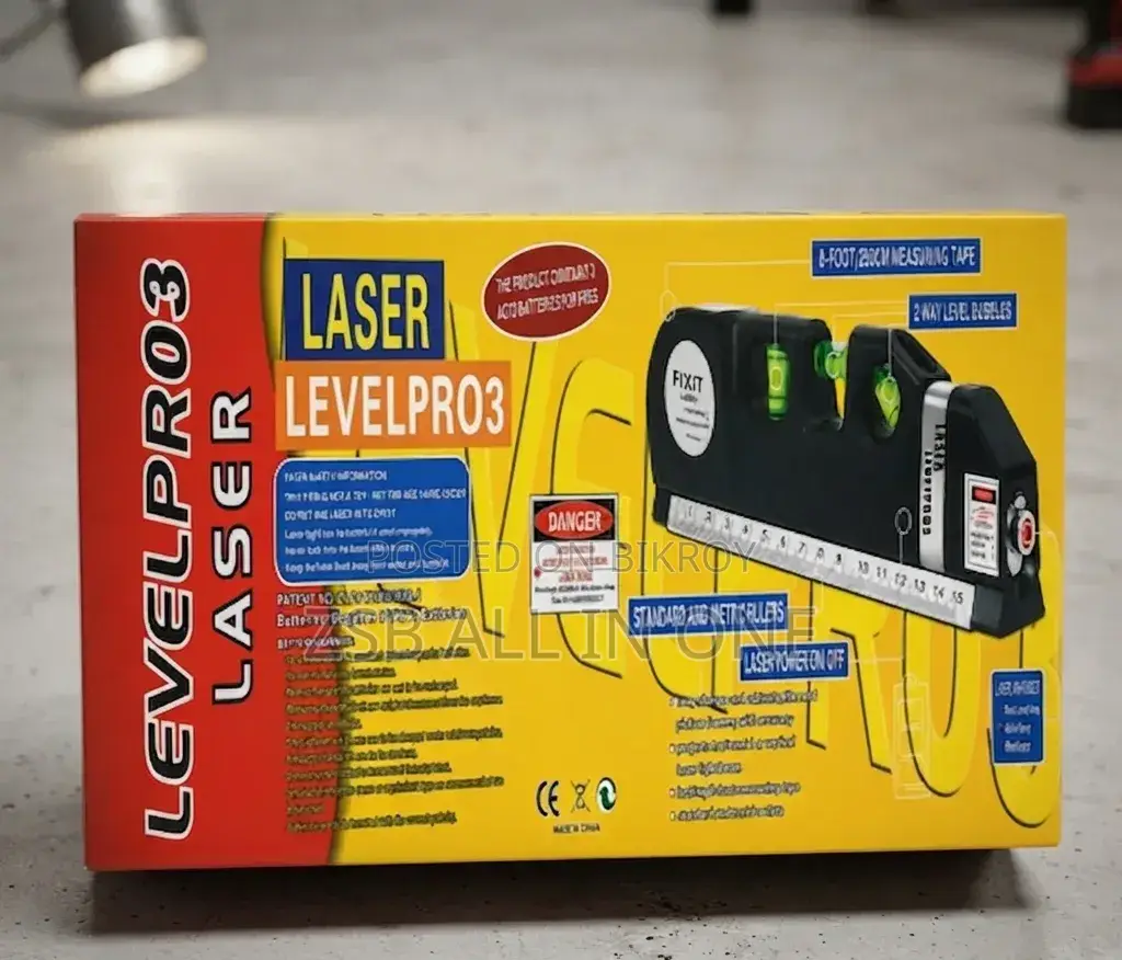Laser Level Pro3 - 4 in 1 Multipurpose Laser Level Measuring Tape