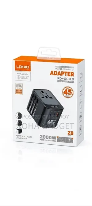 LDNIO Z8 45W GaN ইউনিভার্সাল ট্রাভেল অ্যাডাপ্টার