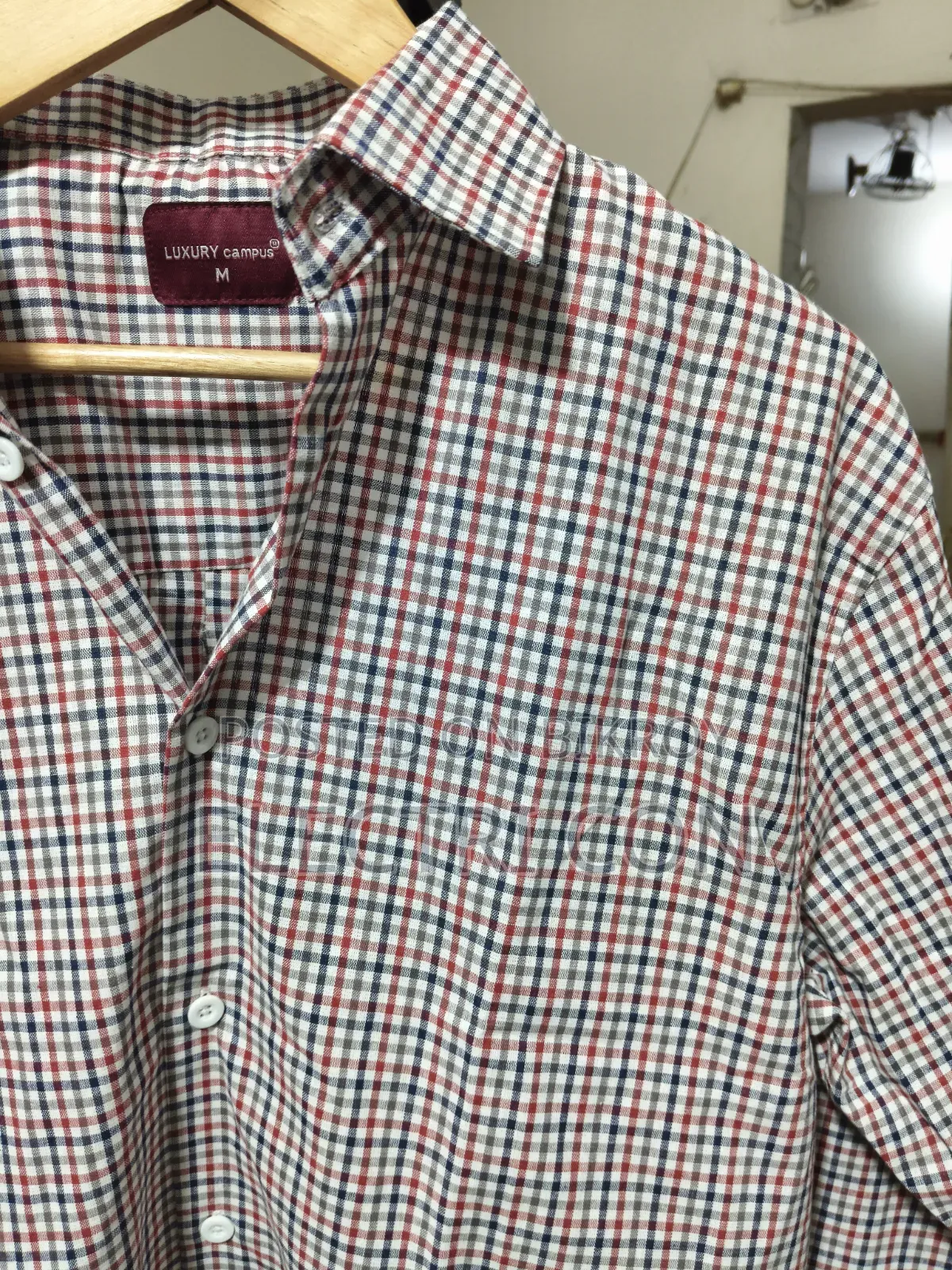Premium Boxy Fit Check Shirt – Red Navy