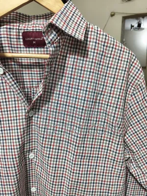 Premium Boxy Fit Check Shirt – Red Navy