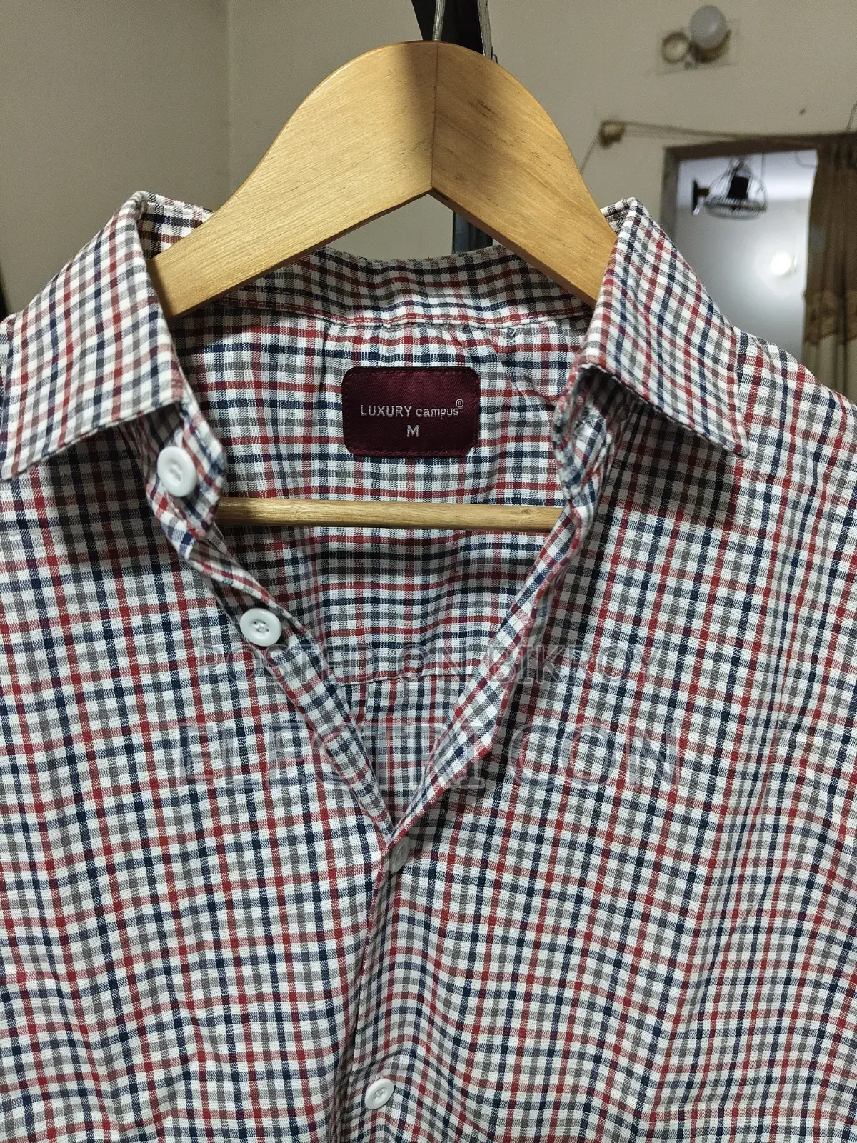Premium Boxy Fit Check Shirt – Red Navy