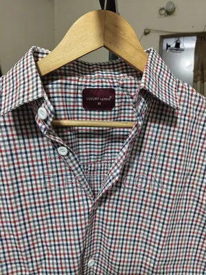 Premium Boxy Fit Check Shirt – Red Navy