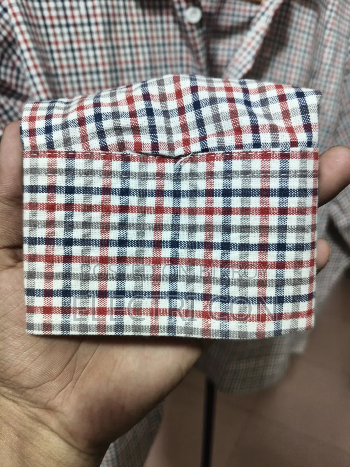 Premium Boxy Fit Check Shirt – Red Navy