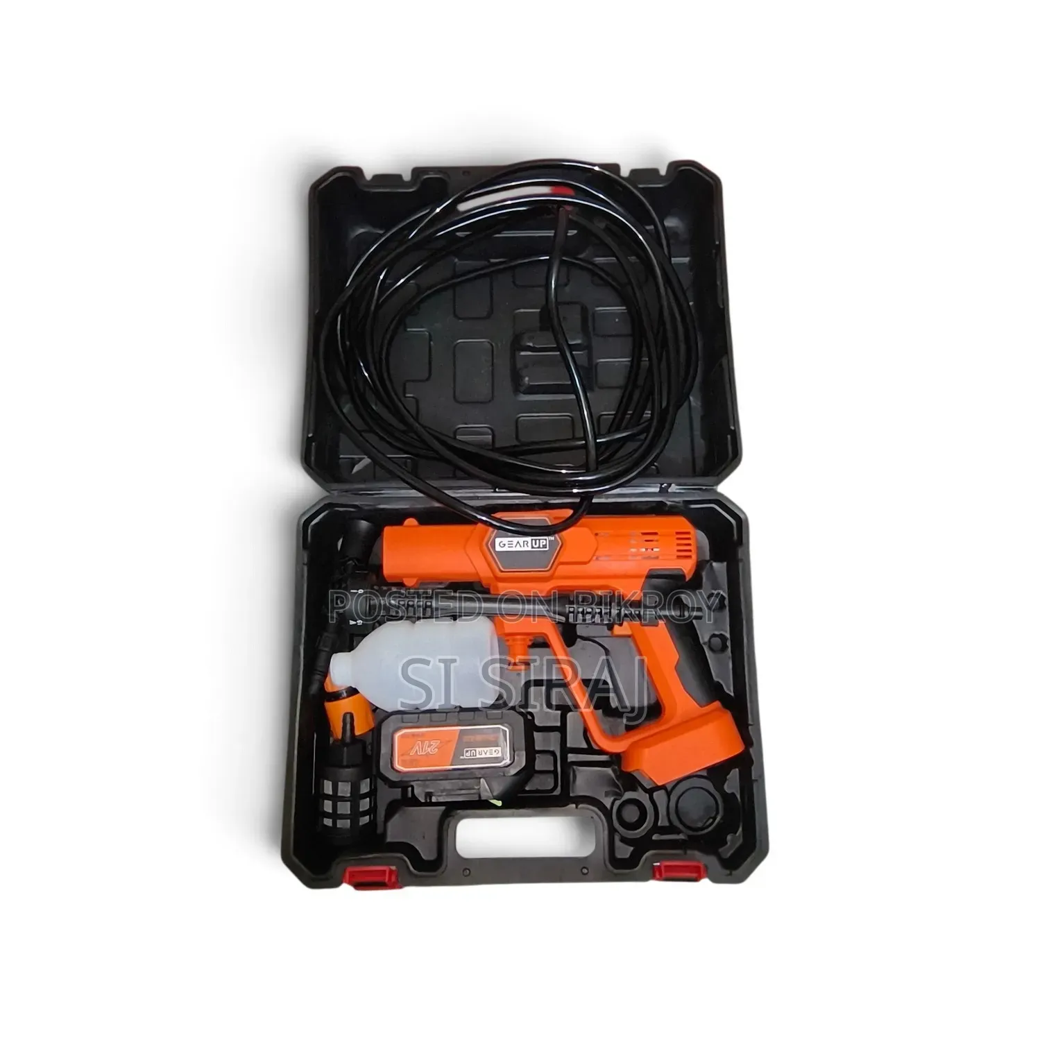 1 Battery Rechargeable Car Wash Spray Gun With 1 Battery Multi-Nozzle