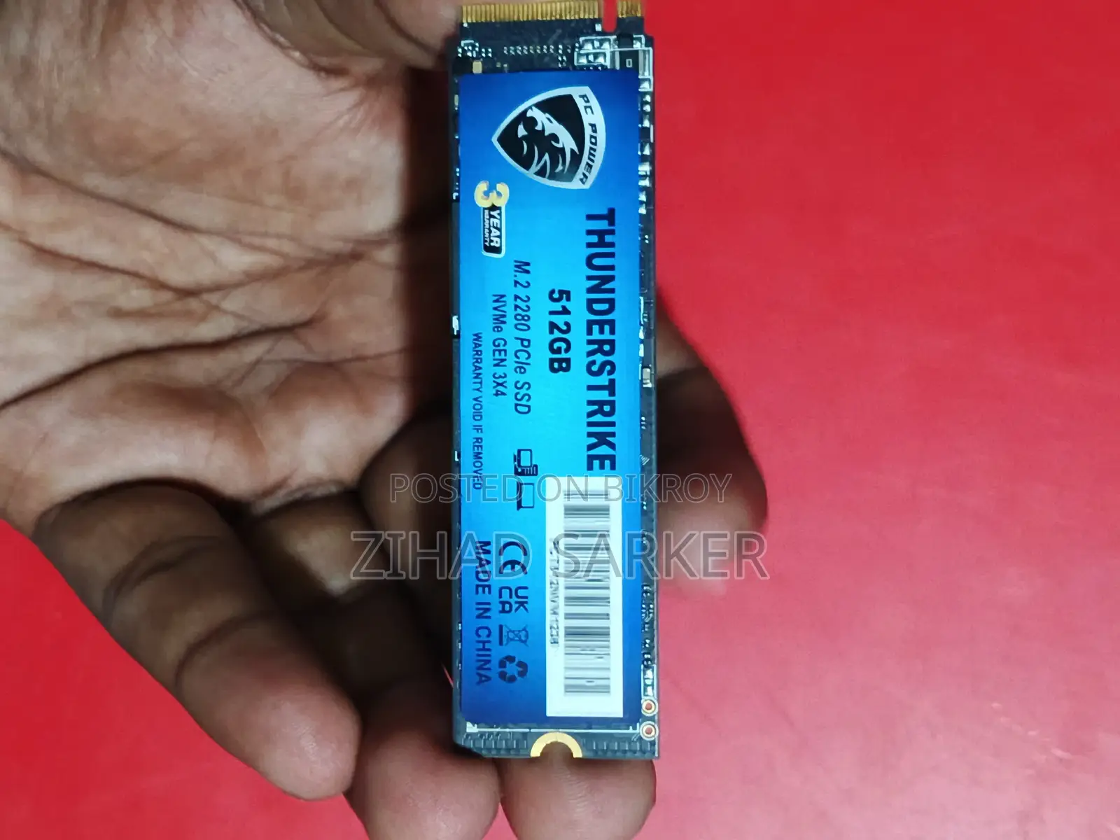 PC Power Thunderstriker 512GB PCIe Gen3x4 NVMe M.2 Internal SSD