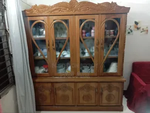 সেগুন কাঠের ক্রকারি শোকেস