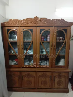 সেগুন কাঠের ক্রকারি শোকেস