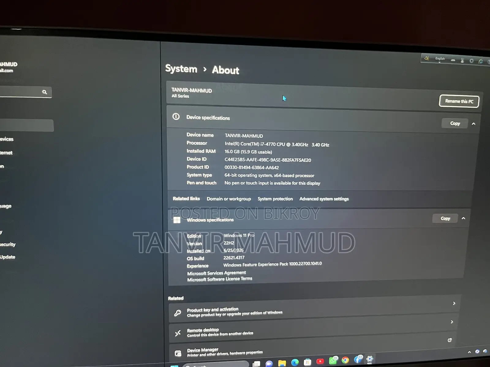 Laptop 16GB Intel Core i7 HDD 128GB