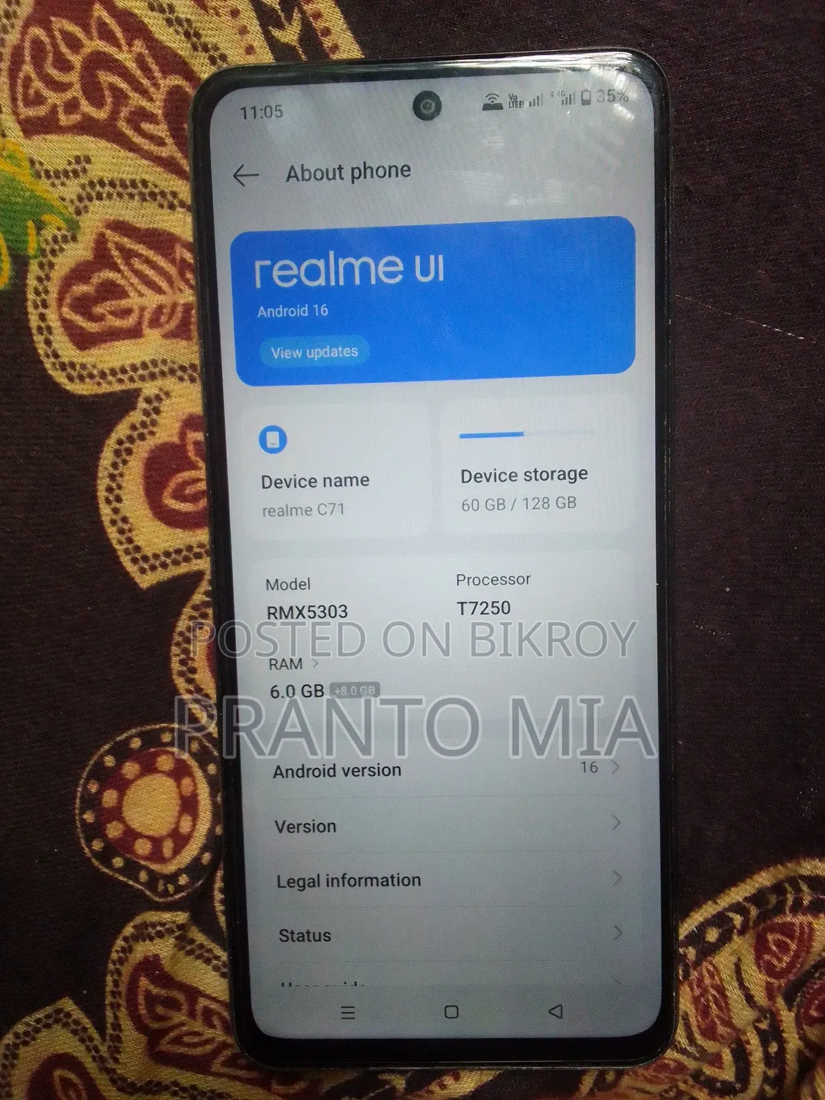 Realme C71 128 GB Gray