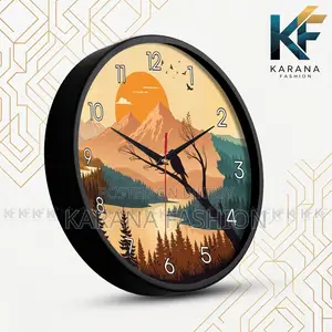 করনা ফ্যাশন (KW-34) ১২-ইঞ্চি মাউন্টেন সানসেট নেচার ওয়াল ক্লক