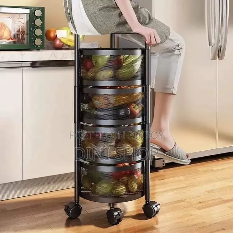 4 Layer Round Shape Kitchen Rack