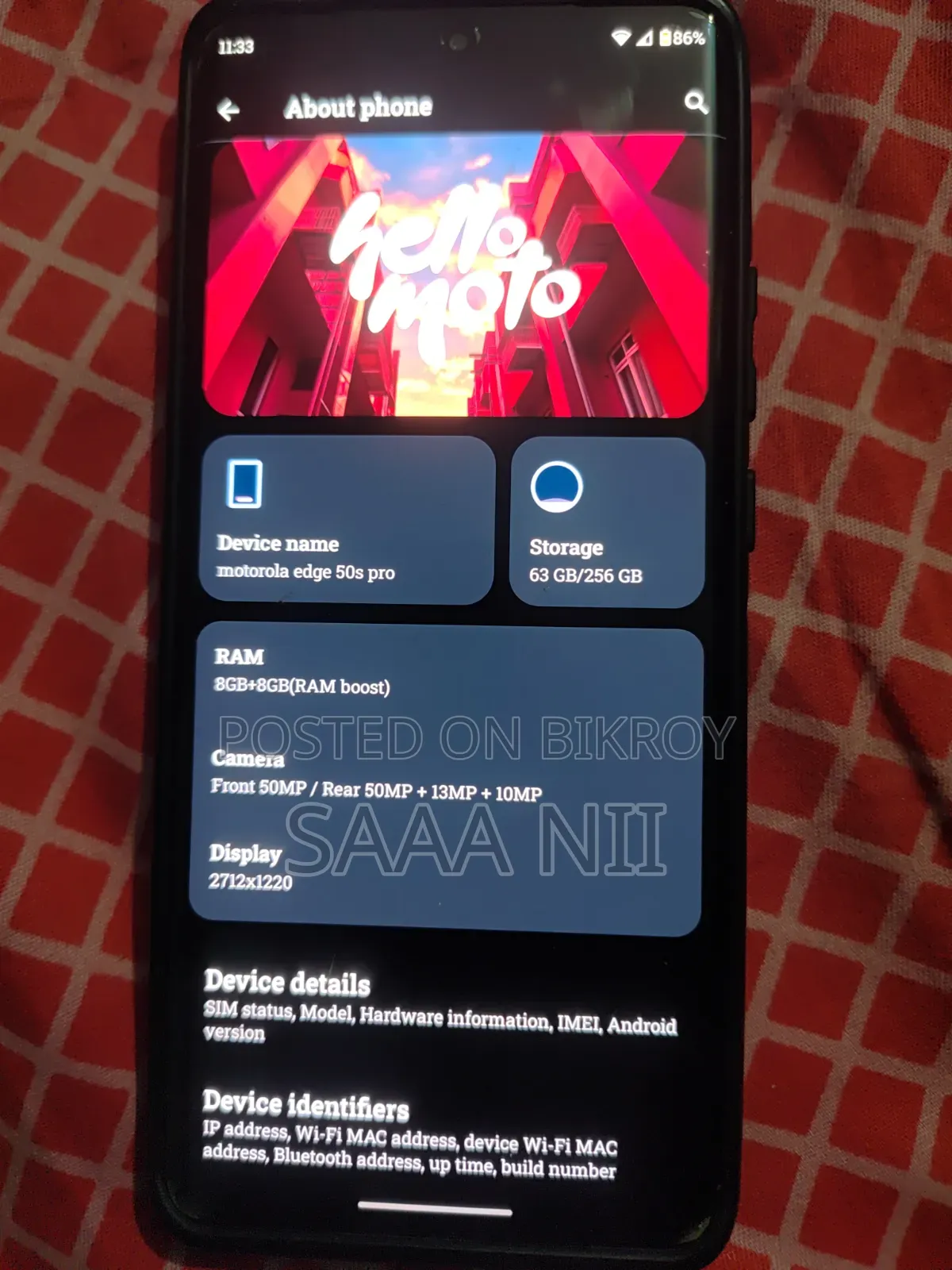 New Motorola Edge 50s Pro 256 GB Blue