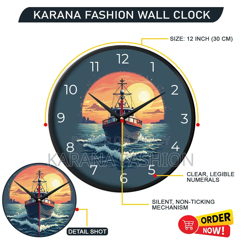 Karana Fashion (KW-46) Premium 12-Inch Decorative Wall Clock