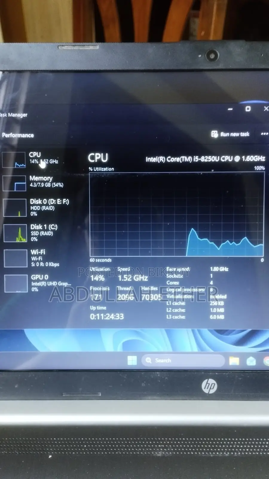 Laptop HP 15 8GB Intel Core I5 HDD+SSD 1TB
