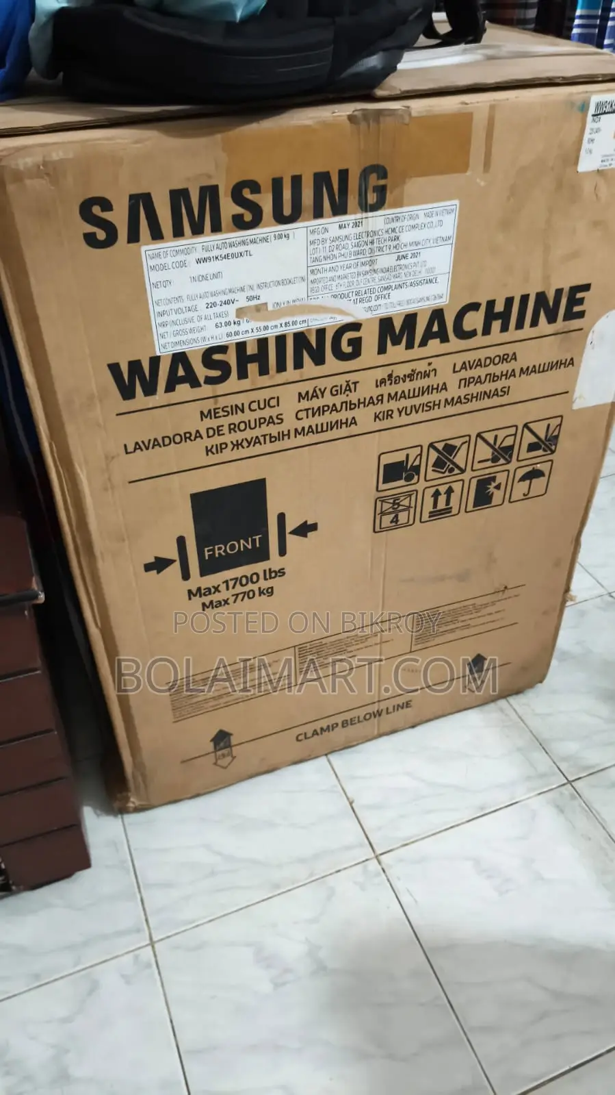 Samsung WW91K54E0UX/TL 9kg Smart Washing Machine