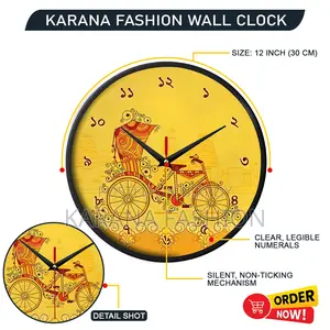 Karana Fashion (KW09) 12-Inch Rickshaw Art Wall Clock