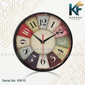 কারানা ফ্যাশন (KW10) ১২-ইঞ্চি ভিন্টেজ রাস্টিক ওয়াল ক্লক