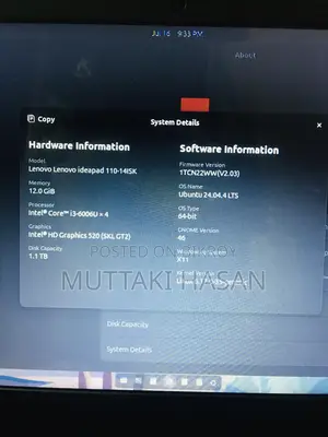 Laptop Lenovo IdeaPad 110 12GB Intel Core i3 HDD+SSD 1TB