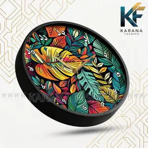 Karana Fashion (KW-33) 12-Inches Colorful Botanical Leaf Wall Clock