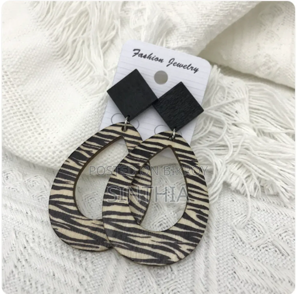 Earring Leopard Zebra Print Raindrop Long Earrings