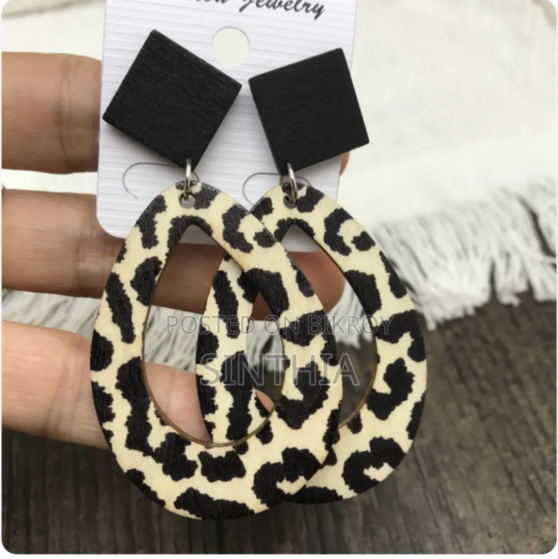 Earring Leopard Zebra Print Raindrop Long Earrings