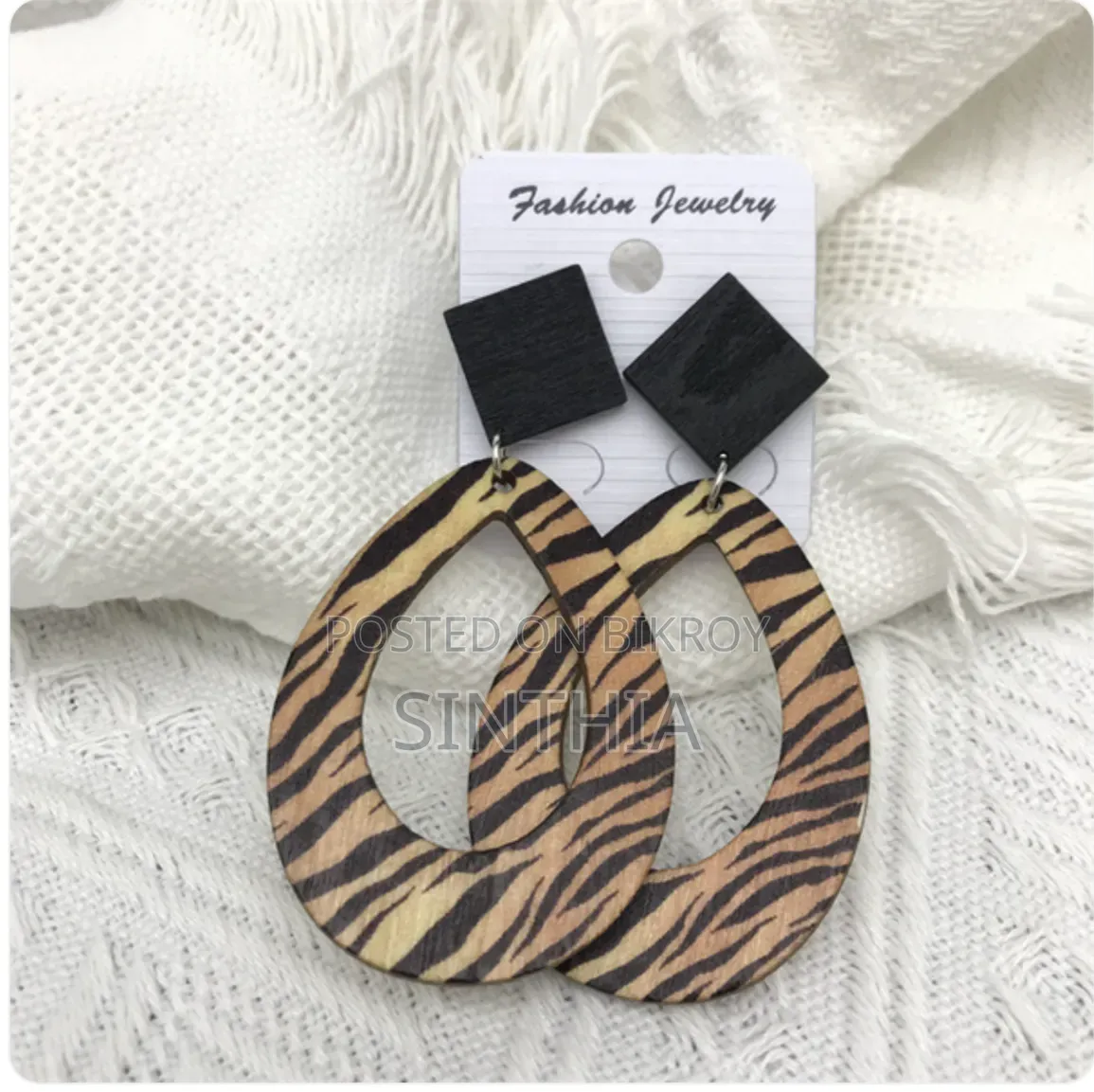 Earring Leopard Zebra Print Raindrop Long Earrings