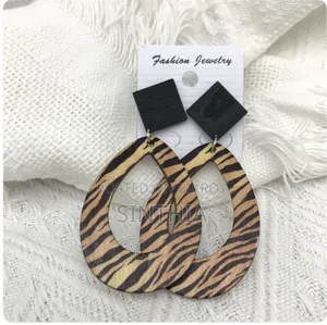 Earring Leopard Zebra Print Raindrop Long Earrings