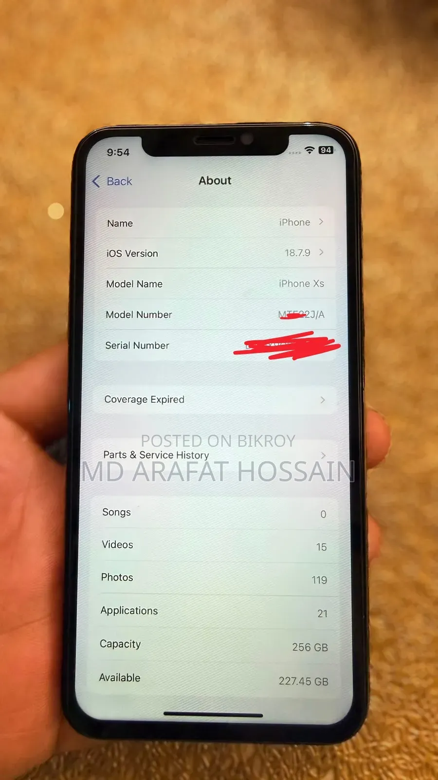 অ্যাপল আইফোন এক্সএস ২৫৬ জিবি রোজ গোল্ড