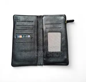 Premium Long Leather Wallet for Men Women
