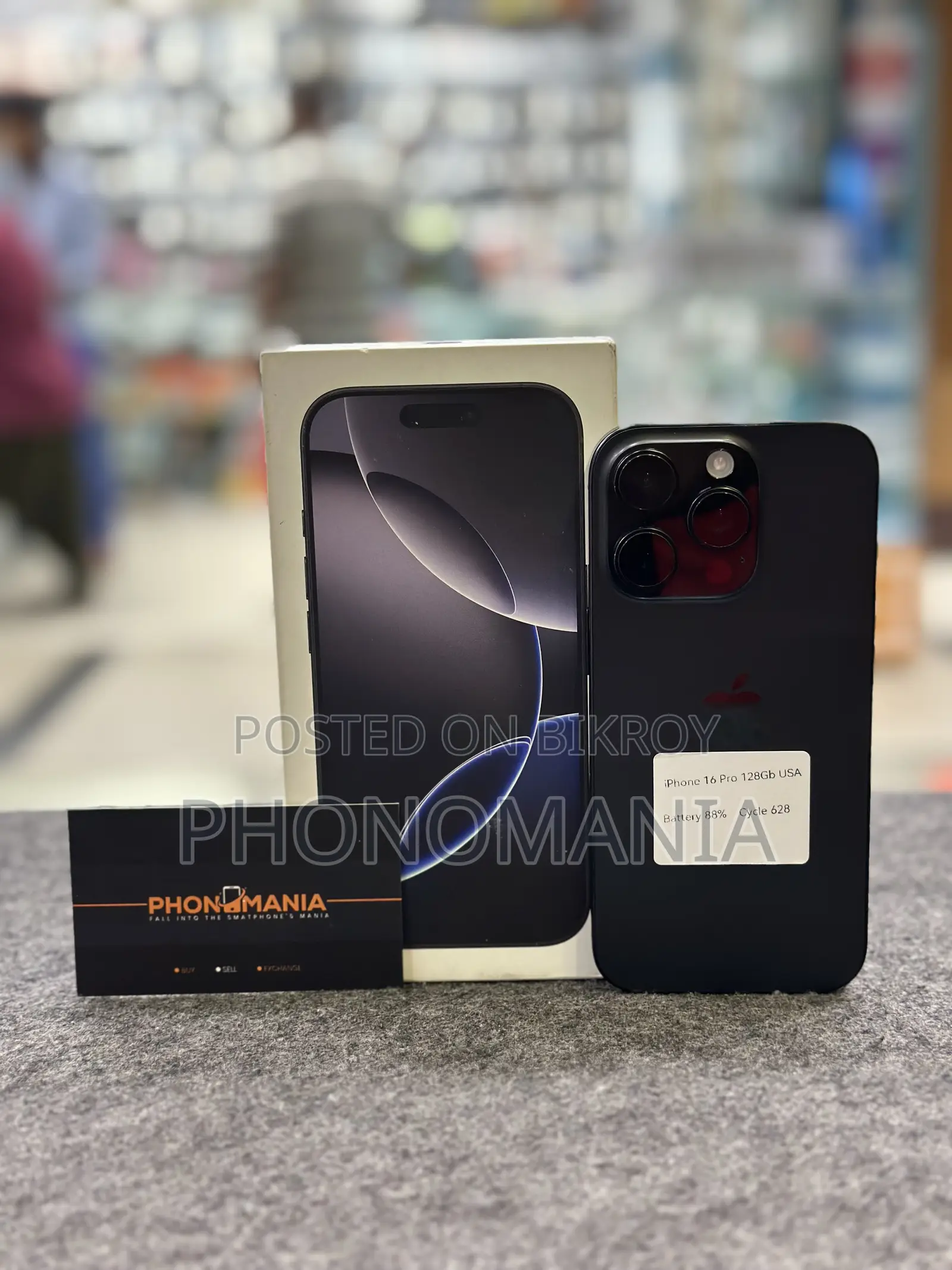 অ্যাপল আইফোন ১৬ প্রো ১২৮ জিবি কালো