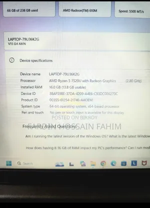 Laptop Lenovo V15 G4 16gb Amd Ryzen 5 SSD 256gb