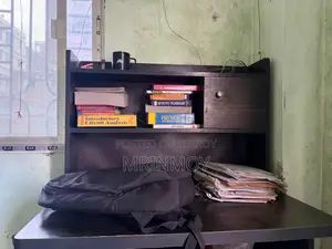 Computer and Study Desk With Bookshelf