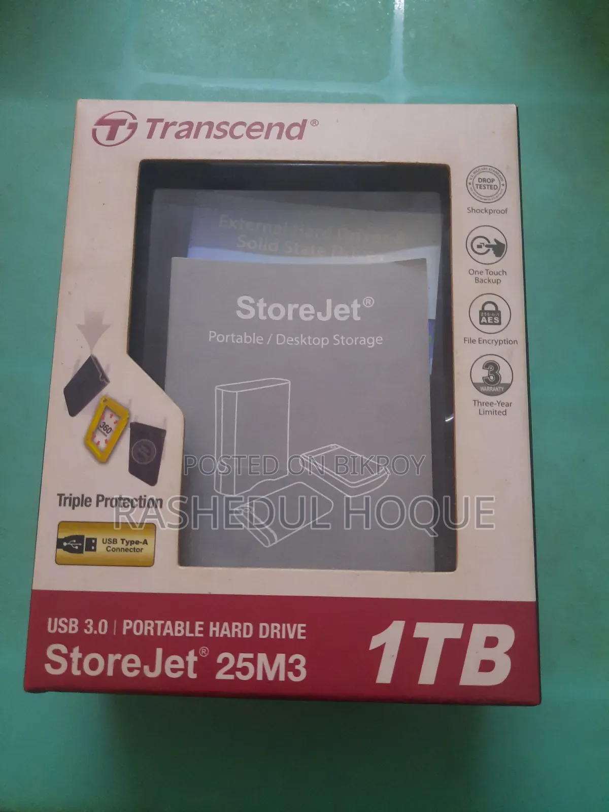 Transcend 1TB 25M3 Portable Hard Disk Drive (HDD) Military Grade