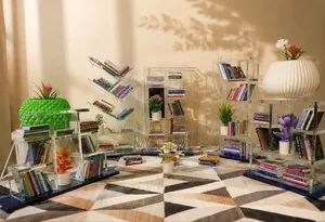 Premium Miniature Acrylic Bookshelf Decor Piece