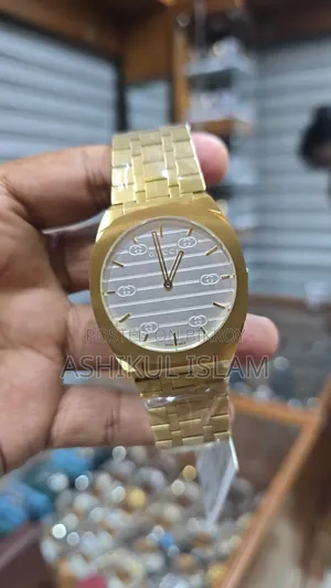 Gucci 25h Gold Electro Plated Men's Premium Watch