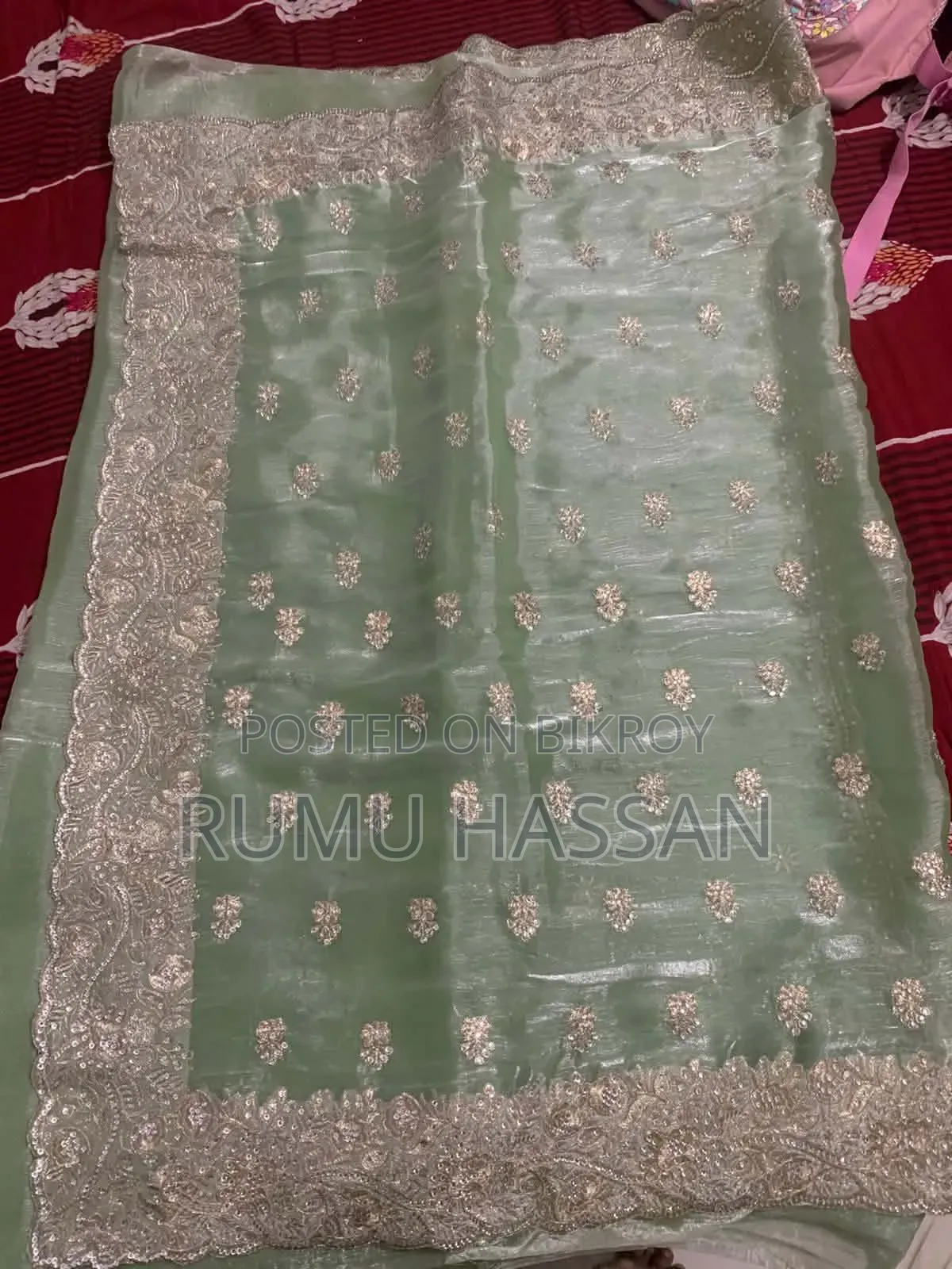 Light Green (Mint Color) Silk Saree.