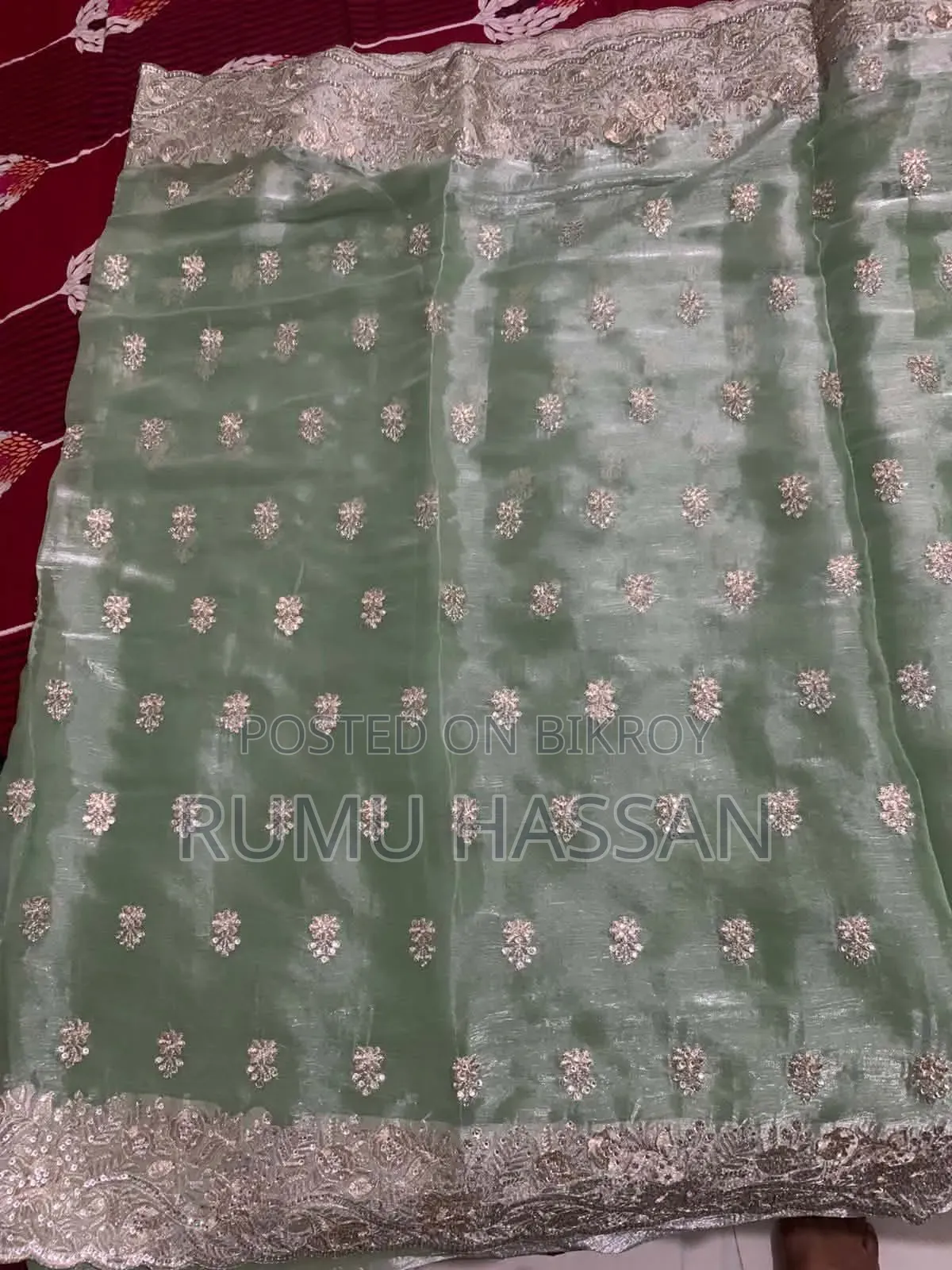 Light Green (Mint Color) Silk Saree.