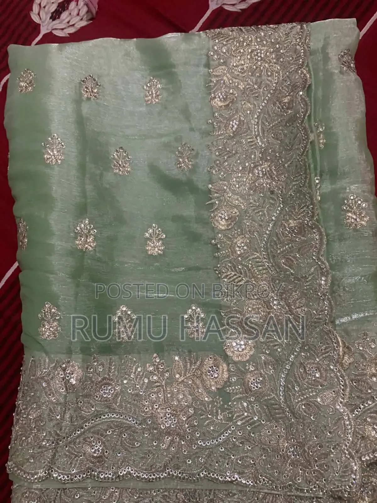Light Green (Mint Color) Silk Saree.