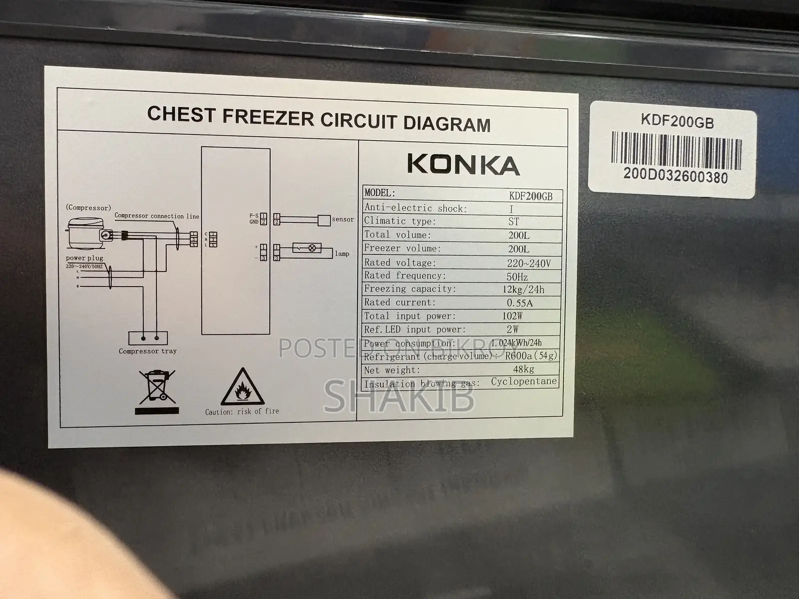Konka Deep Fridge 200 Liter