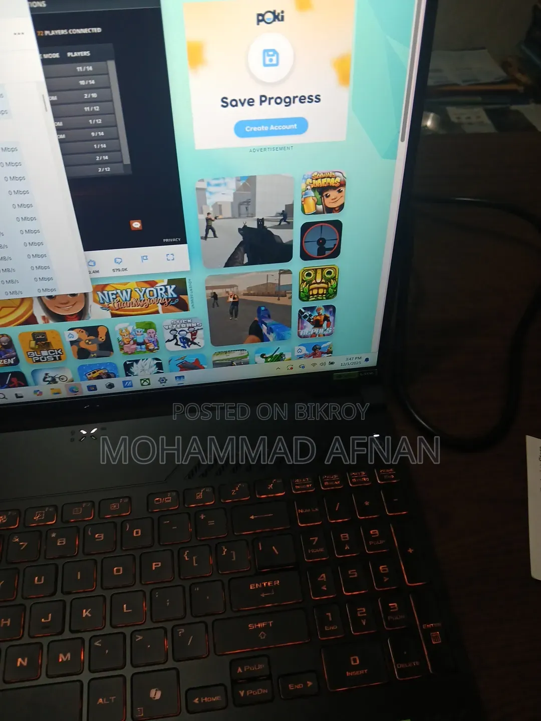 New Laptop Asus TUF Gaming F16 16GB Intel Core i5 SSD 60GB