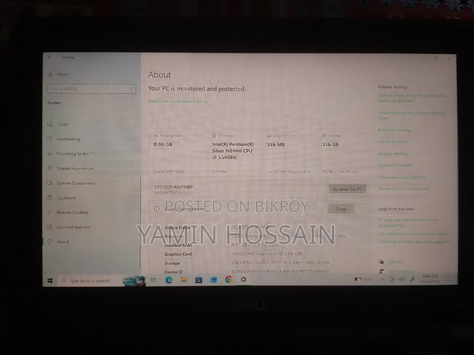Laptop Dell Latitude 3190 4GB Intel Pentium SSD 128GB