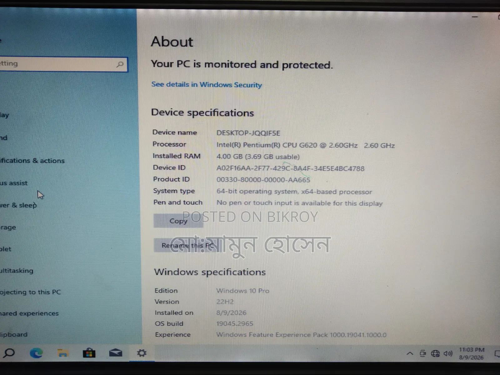 Desktop Computer Asus 4GB Intel Pentium HDD 320GB