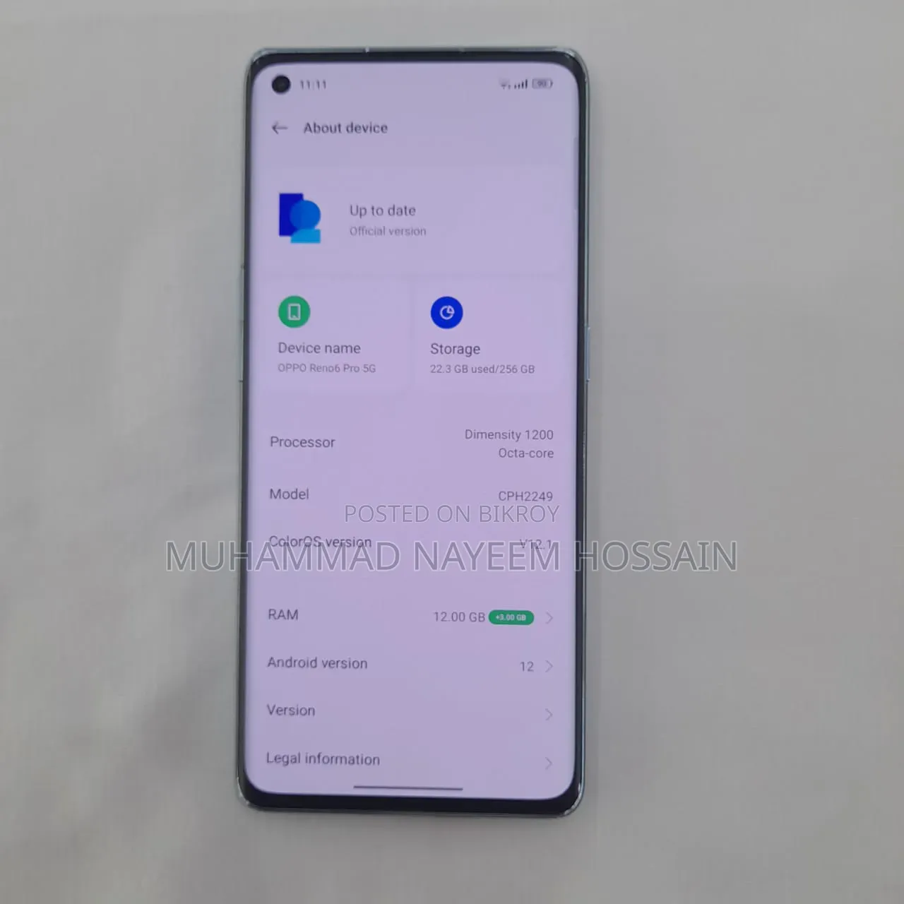 অপ্পো রেনো৬ প্রো ৫জি ২৫৬ জিবি সাদা
