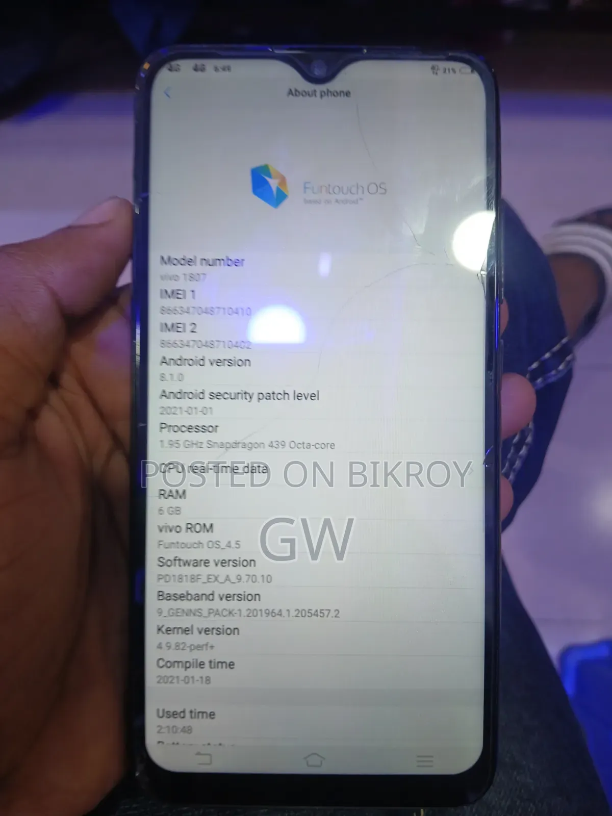 Vivo Y93 128 GB Blue