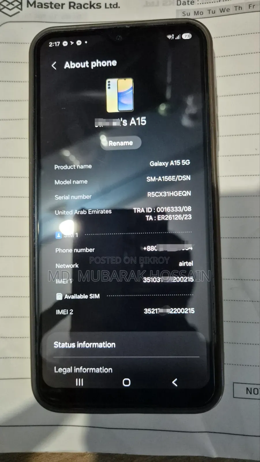 Samsung Galaxy A15 5G 128 GB Gold