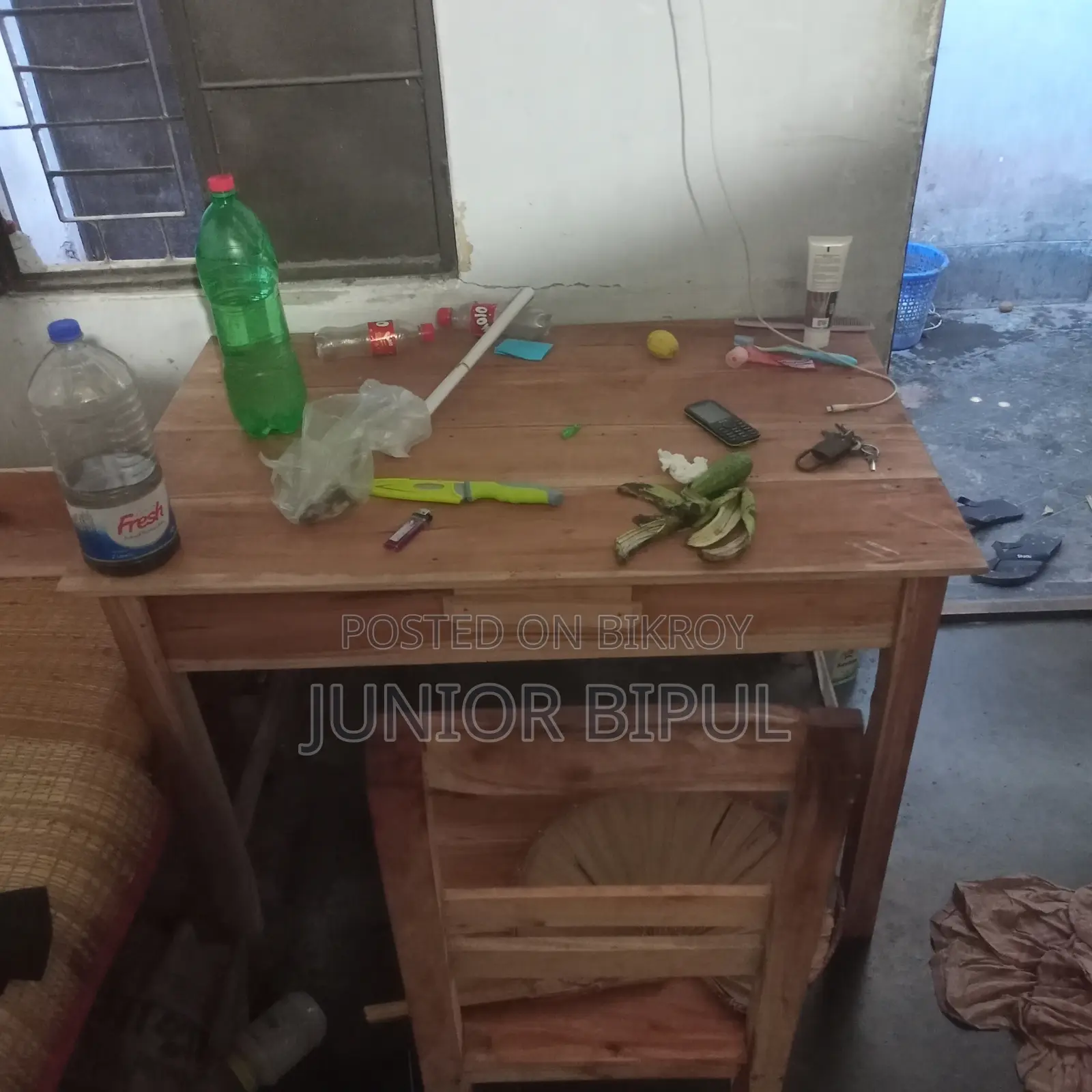 Semi Double Bed, Table, Chair for Sale,
