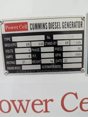 Cummins Open 350 kVA / 280 kW Diesel Generator